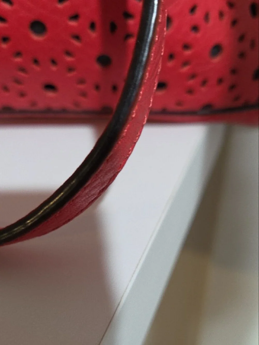 kate spade Red Perforated Leather Shoulder Crossbody Bag